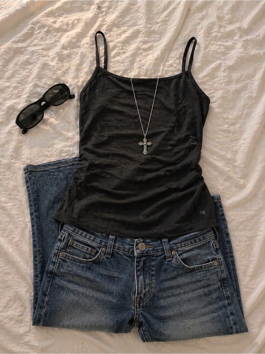 American Eagle Charcoal Gray Tank With Built In Bra